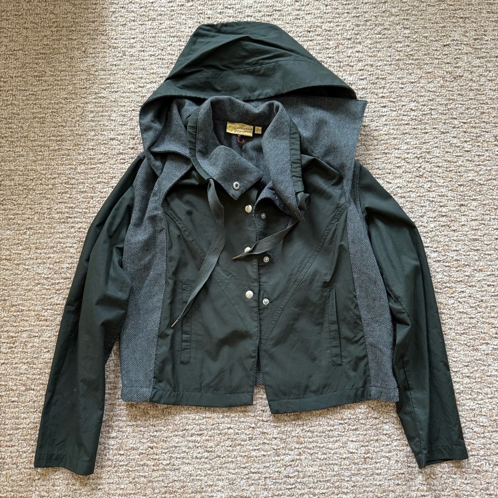 Princess Vera Wang Green Gray Olive Juice Fairy Isle Crop Utility Jacket Size L